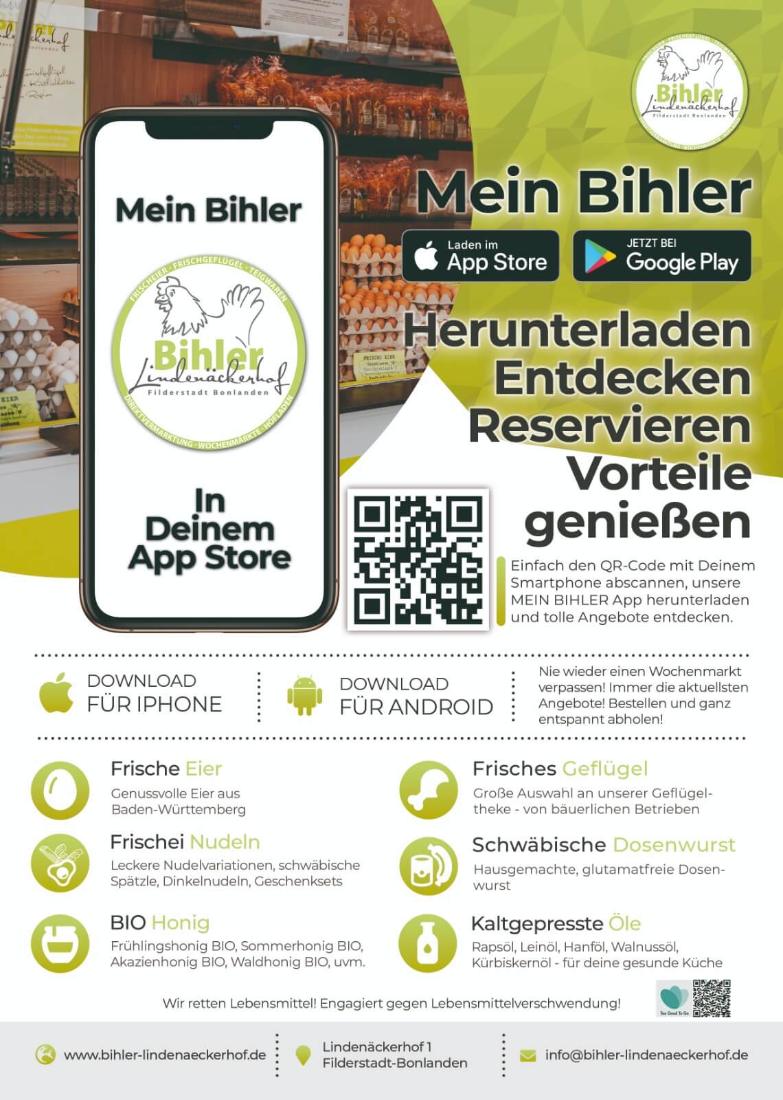 Bihler Lindenäckerhof - Mein Bihler App Promo Flyer